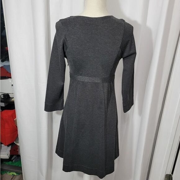 Max studio 3/4  gray knit button accent dress - Picture 8 of 9